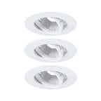 Paulmann Einbauleuchte  3er-Set schwenkbar rund 90mm 30° GU10 max. 3x10W  230V dimmbar  Weiß