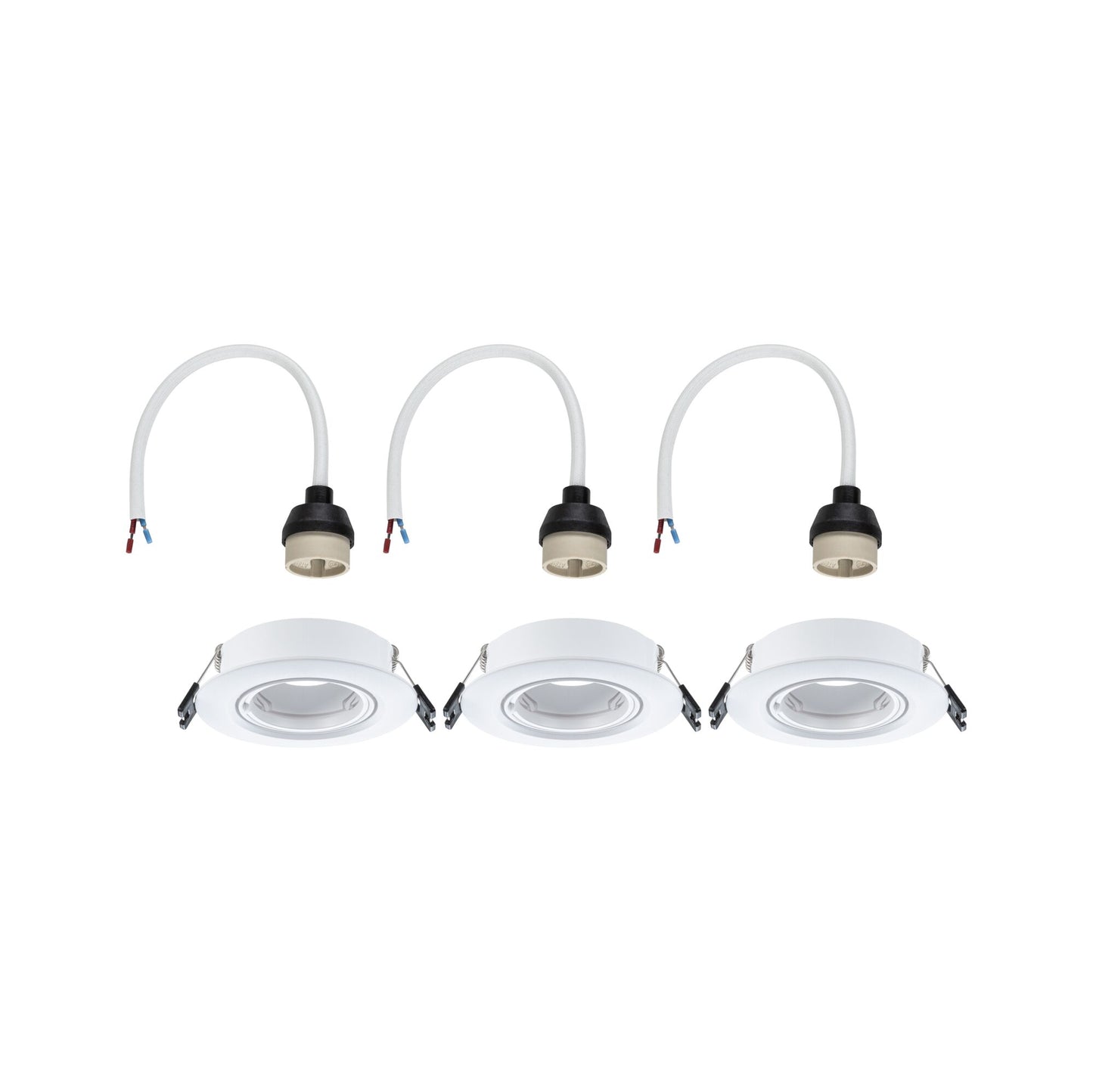 Paulmann Einbauleuchte  3er-Set schwenkbar rund 90mm 30° GU10 max. 3x10W  230V dimmbar  Weiß