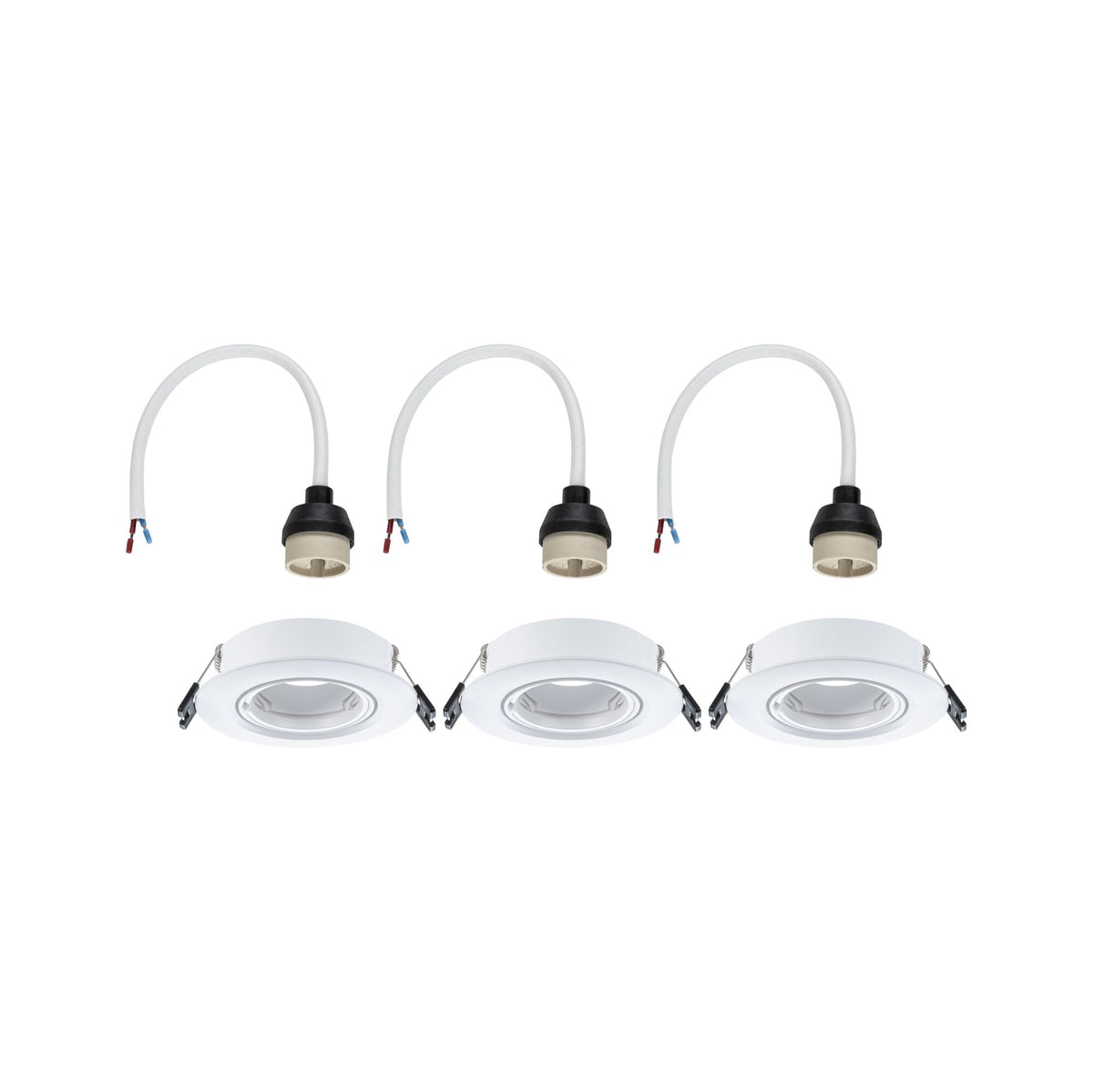 Paulmann Einbauleuchte  3er-Set schwenkbar rund 90mm 30° GU10 max. 3x10W  230V dimmbar  Weiß