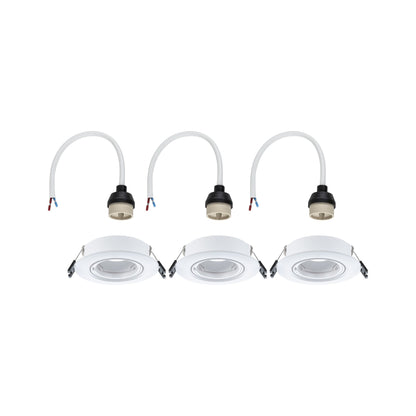 Paulmann Einbauleuchte  3er-Set schwenkbar rund 90mm 30° GU10 max. 3x10W  230V dimmbar  Weiß