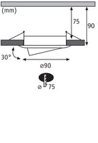 Paulmann Einbauleuchte  3er-Set schwenkbar rund 90mm 30° GU10 max. 3x10W  230V dimmbar  Weiß