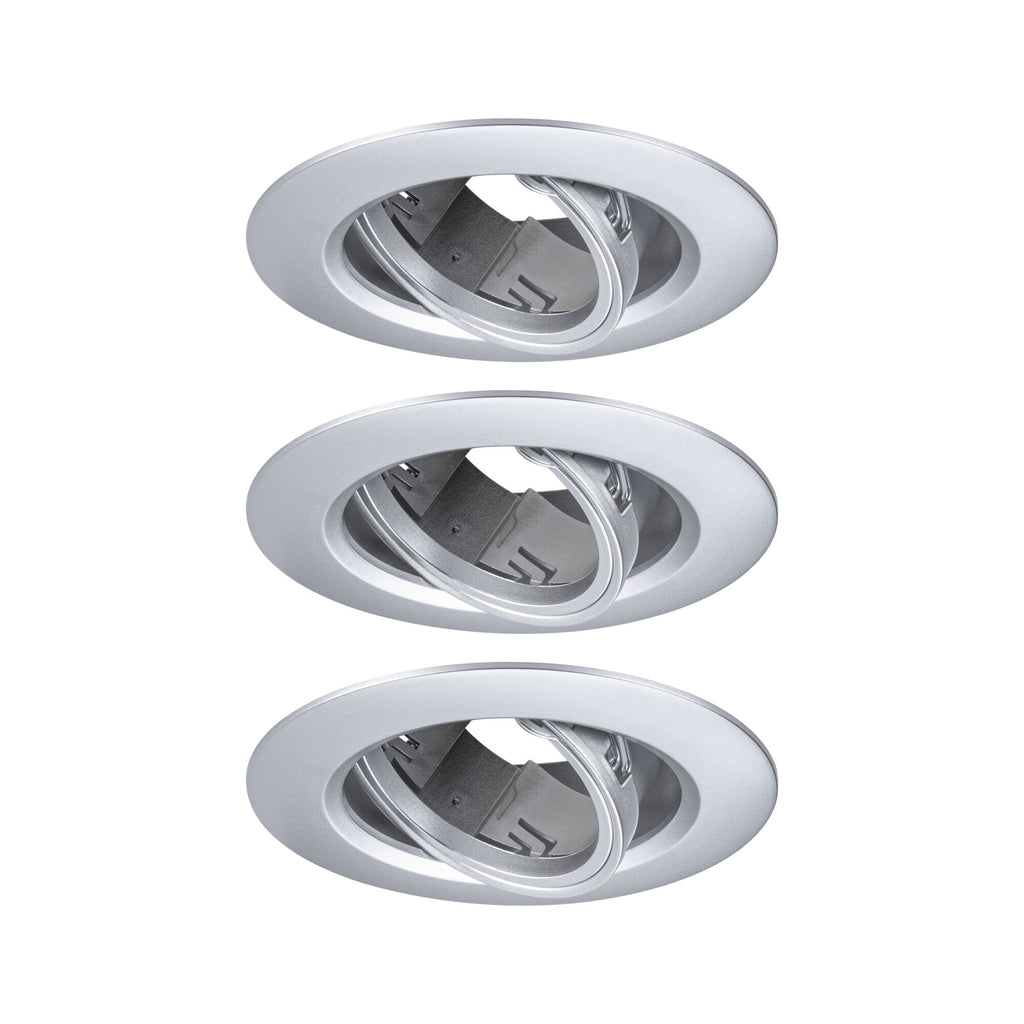 Paulmann Einbauleuchte  3er-Set schwenkbar rund 90mm 30° GU10 max. 3x10W  230V dimmbar  Chrom matt