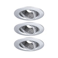 Paulmann Einbauleuchte  3er-Set schwenkbar rund 90mm 30° GU10 max. 3x10W  230V dimmbar  Chrom matt