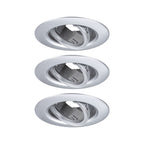 Paulmann Einbauleuchte  3er-Set schwenkbar rund 90mm 30° GU10 max. 3x10W  230V dimmbar  Chrom matt