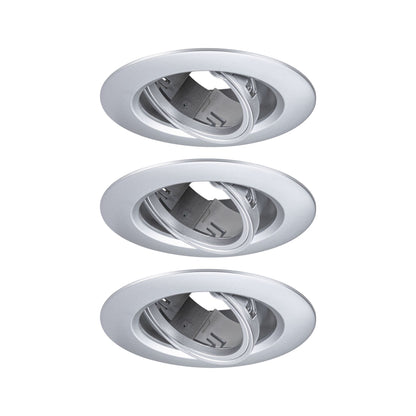 Paulmann Einbauleuchte  3er-Set schwenkbar rund 90mm 30° GU10 max. 3x10W  230V dimmbar  Chrom matt
