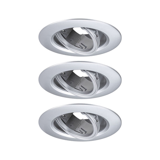 Paulmann Einbauleuchte  3er-Set schwenkbar rund 90mm 30° GU10 max. 3x10W  230V dimmbar  Chrom matt