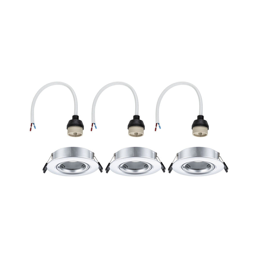 Paulmann Einbauleuchte  3er-Set schwenkbar rund 90mm 30° GU10 max. 3x10W  230V dimmbar  Chrom matt