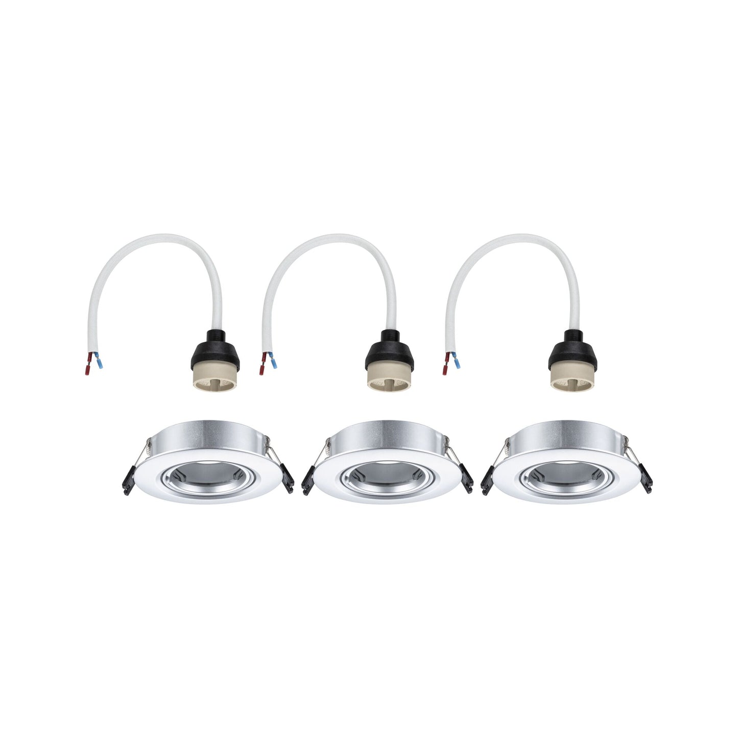 Paulmann Einbauleuchte  3er-Set schwenkbar rund 90mm 30° GU10 max. 3x10W  230V dimmbar  Chrom matt