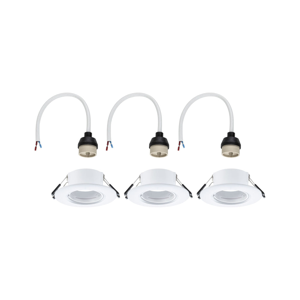 Paulmann Einbauleuchte  3er-Set starr rund 90mm  GU10 max. 3x10W  230V dimmbar  Weiß