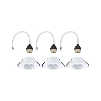 Paulmann Einbauleuchte  3er-Set starr rund 90mm  GU10 max. 3x10W  230V dimmbar  Weiß