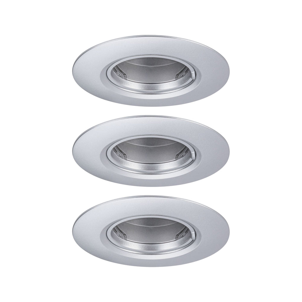 Paulmann Einbauleuchte  3er-Set starr rund 90mm  GU10 max. 3x10W  230V dimmbar  Chrom matt