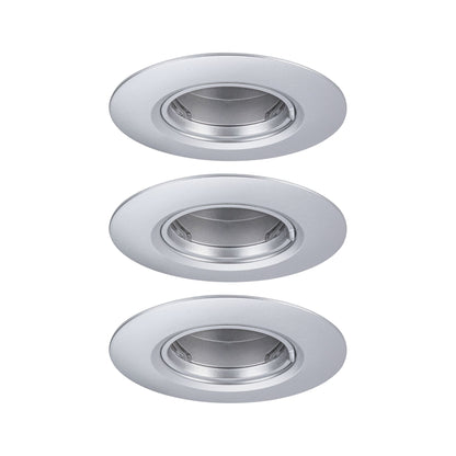 Paulmann Einbauleuchte  3er-Set starr rund 90mm  GU10 max. 3x10W  230V dimmbar  Chrom matt