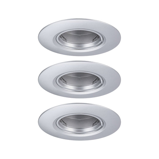 Paulmann Einbauleuchte  3er-Set starr rund 90mm  GU10 max. 3x10W  230V dimmbar  Chrom matt