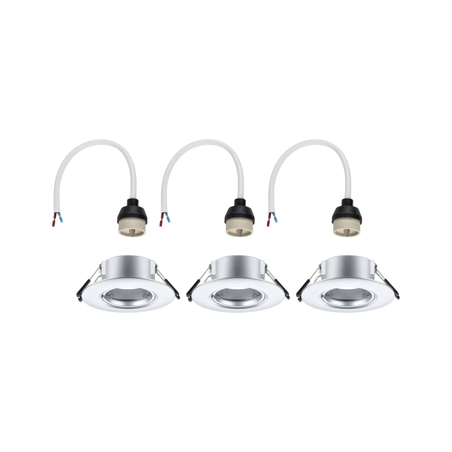 Paulmann Einbauleuchte  3er-Set starr rund 90mm  GU10 max. 3x10W  230V dimmbar  Chrom matt