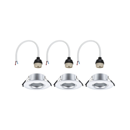 Paulmann Einbauleuchte  3er-Set starr rund 90mm  GU10 max. 3x10W  230V dimmbar  Chrom matt