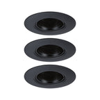 Paulmann Einbauleuchte  3er-Set starr rund 90mm  GU10 max. 3x10W  230V dimmbar  Schwarz
