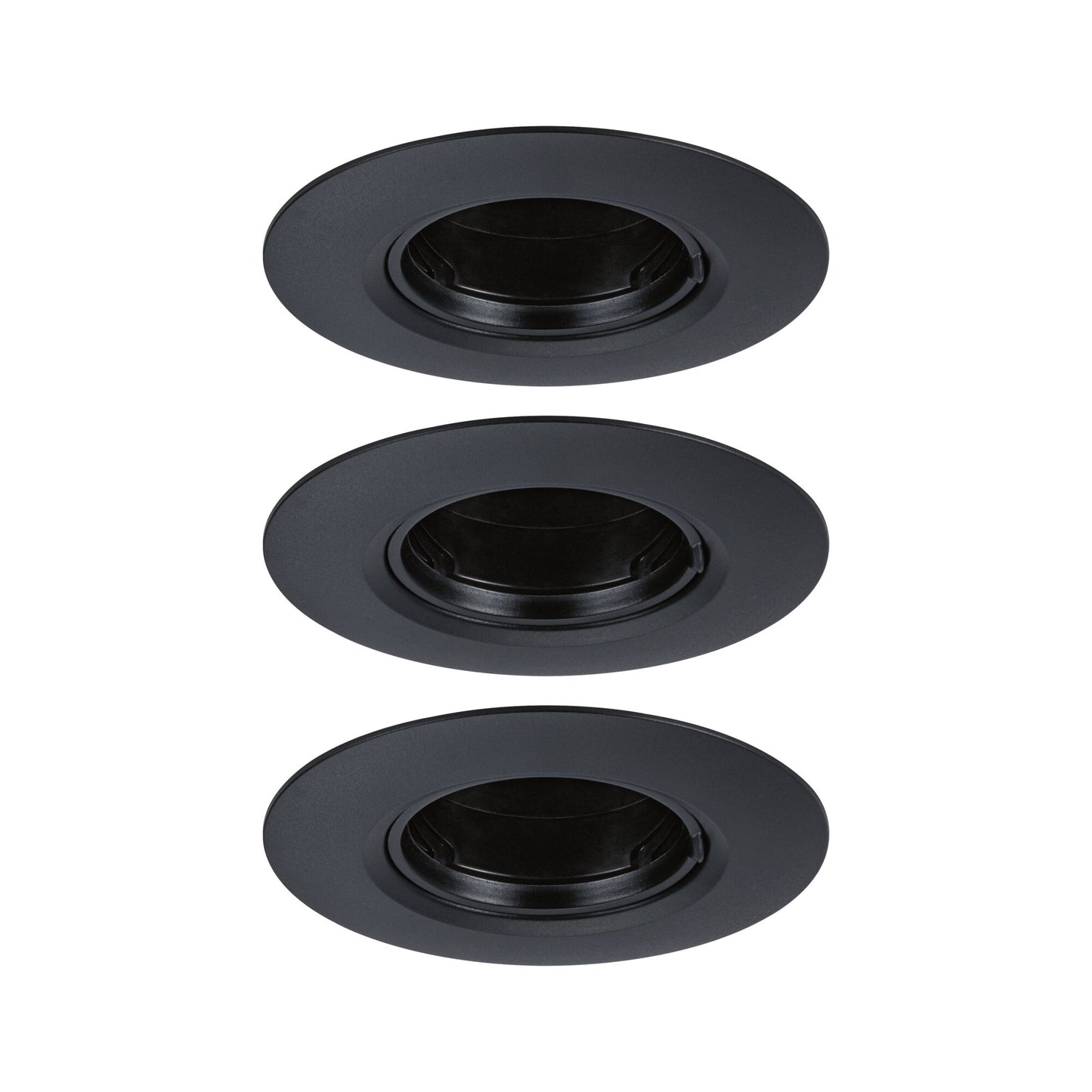 Paulmann Einbauleuchte  3er-Set starr rund 90mm  GU10 max. 3x10W  230V dimmbar  Schwarz
