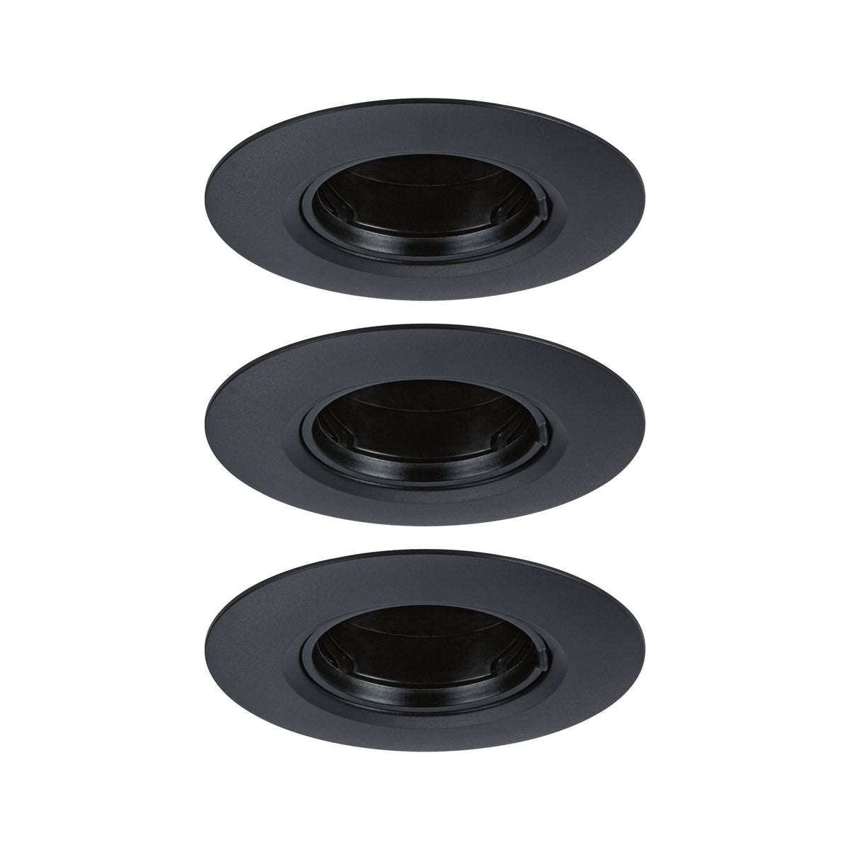 Paulmann Einbauleuchte  3er-Set starr rund 90mm  GU10 max. 3x10W  230V dimmbar  Schwarz
