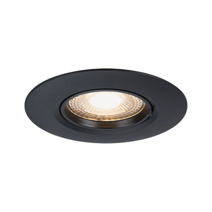 Paulmann Einbauleuchte  3er-Set starr rund 90mm  GU10 max. 3x10W  230V dimmbar  Schwarz