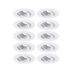 Paulmann Einbauleuchte  10er-Set schwenkbar rund 90mm 30° GU10 max. 10x10W  230V dimmbar  Weiß