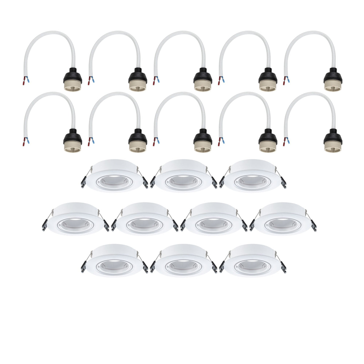 Paulmann Einbauleuchte  10er-Set schwenkbar rund 90mm 30° GU10 max. 10x10W  230V dimmbar  Weiß