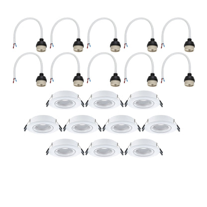 Paulmann Einbauleuchte  10er-Set schwenkbar rund 90mm 30° GU10 max. 10x10W  230V dimmbar  Weiß