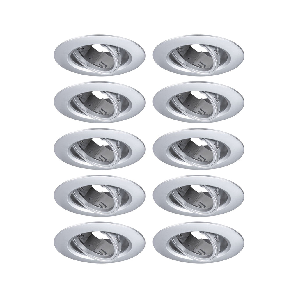 Paulmann Einbauleuchte  10er-Set schwenkbar rund 90mm 30° GU10 max. 10x10W  230V dimmbar  Chrom matt