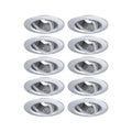 Paulmann Einbauleuchte  10er-Set schwenkbar rund 90mm 30° GU10 max. 10x10W  230V dimmbar  Chrom matt