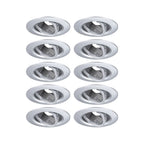 Paulmann Einbauleuchte  10er-Set schwenkbar rund 90mm 30° GU10 max. 10x10W  230V dimmbar  Chrom matt