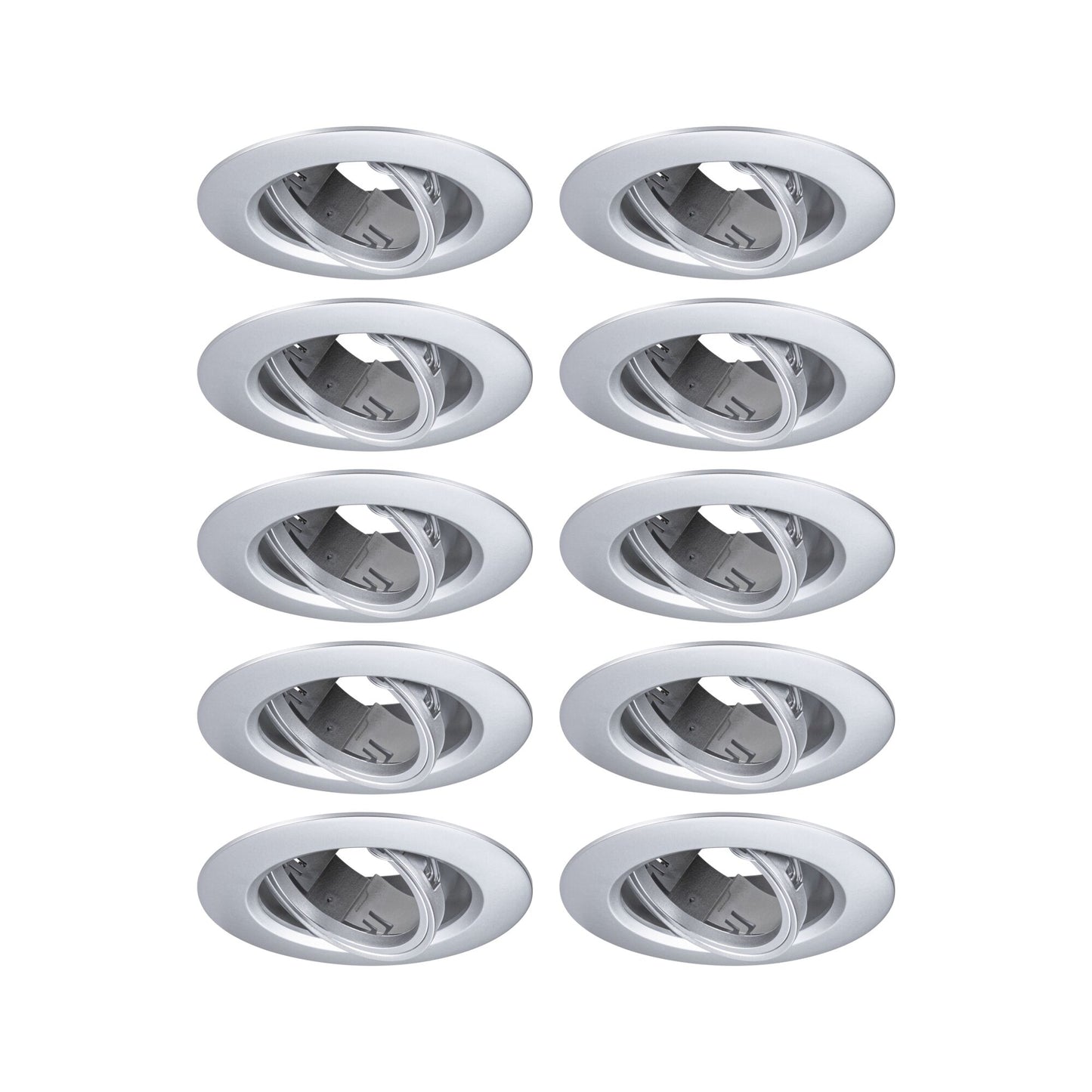 Paulmann Einbauleuchte  10er-Set schwenkbar rund 90mm 30° GU10 max. 10x10W  230V dimmbar  Chrom matt