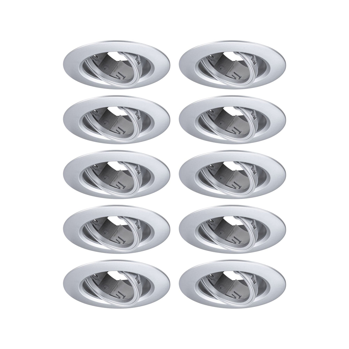 Paulmann Einbauleuchte  10er-Set schwenkbar rund 90mm 30° GU10 max. 10x10W  230V dimmbar  Chrom matt