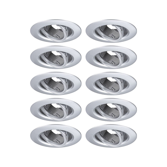 Paulmann Einbauleuchte  10er-Set schwenkbar rund 90mm 30° GU10 max. 10x10W  230V dimmbar  Chrom matt