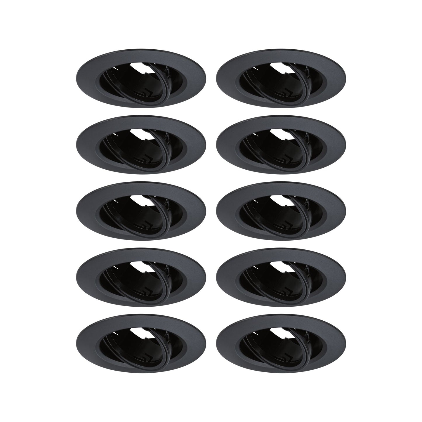 Paulmann Einbauleuchte  10er-Set schwenkbar rund 90mm 30° GU10 max. 10x10W  230V dimmbar  Schwarz
