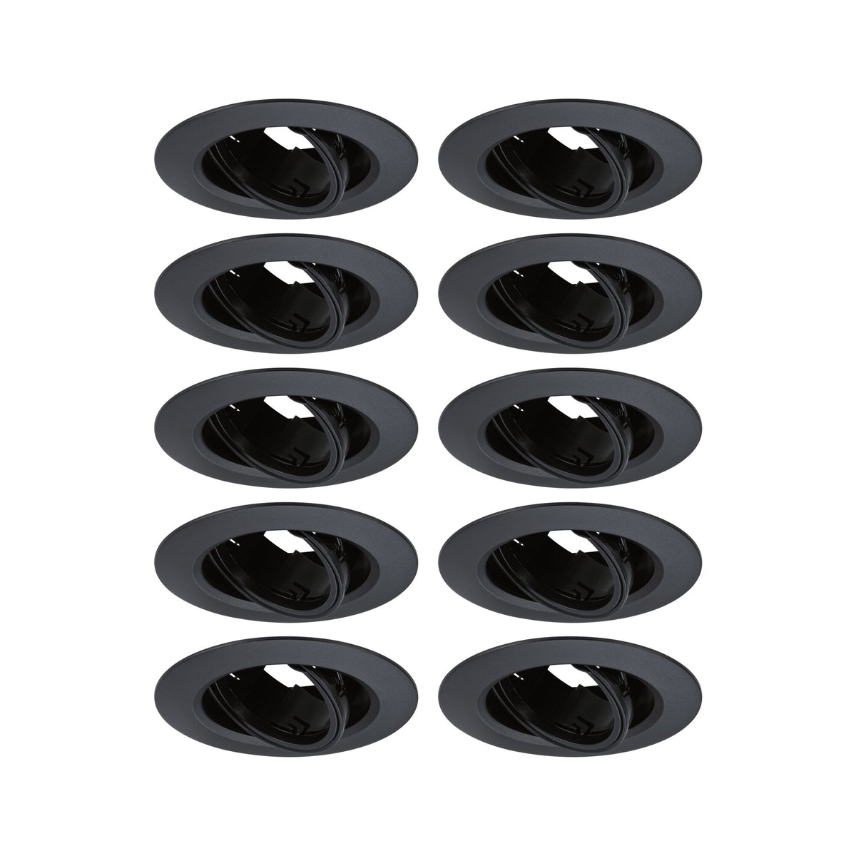 Paulmann Einbauleuchte  10er-Set schwenkbar rund 90mm 30° GU10 max. 10x10W  230V dimmbar  Schwarz