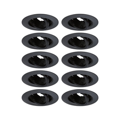 Paulmann Einbauleuchte  10er-Set schwenkbar rund 90mm 30° GU10 max. 10x10W  230V dimmbar  Schwarz