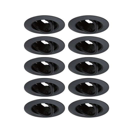 Paulmann Einbauleuchte  10er-Set schwenkbar rund 90mm 30° GU10 max. 10x10W  230V dimmbar  Schwarz