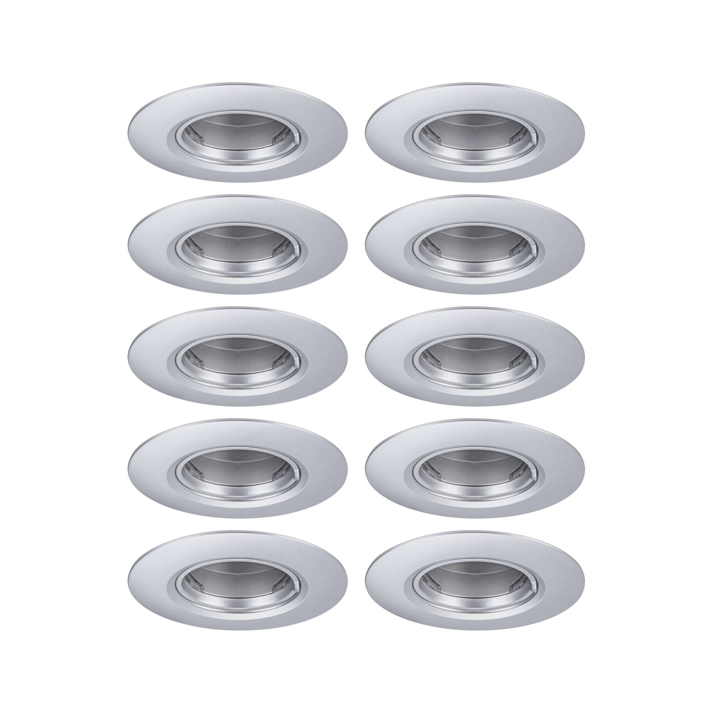 Paulmann Einbauleuchte  10er-Set starr rund 90mm  GU10 max. 10x10W  230V dimmbar  Chrom matt