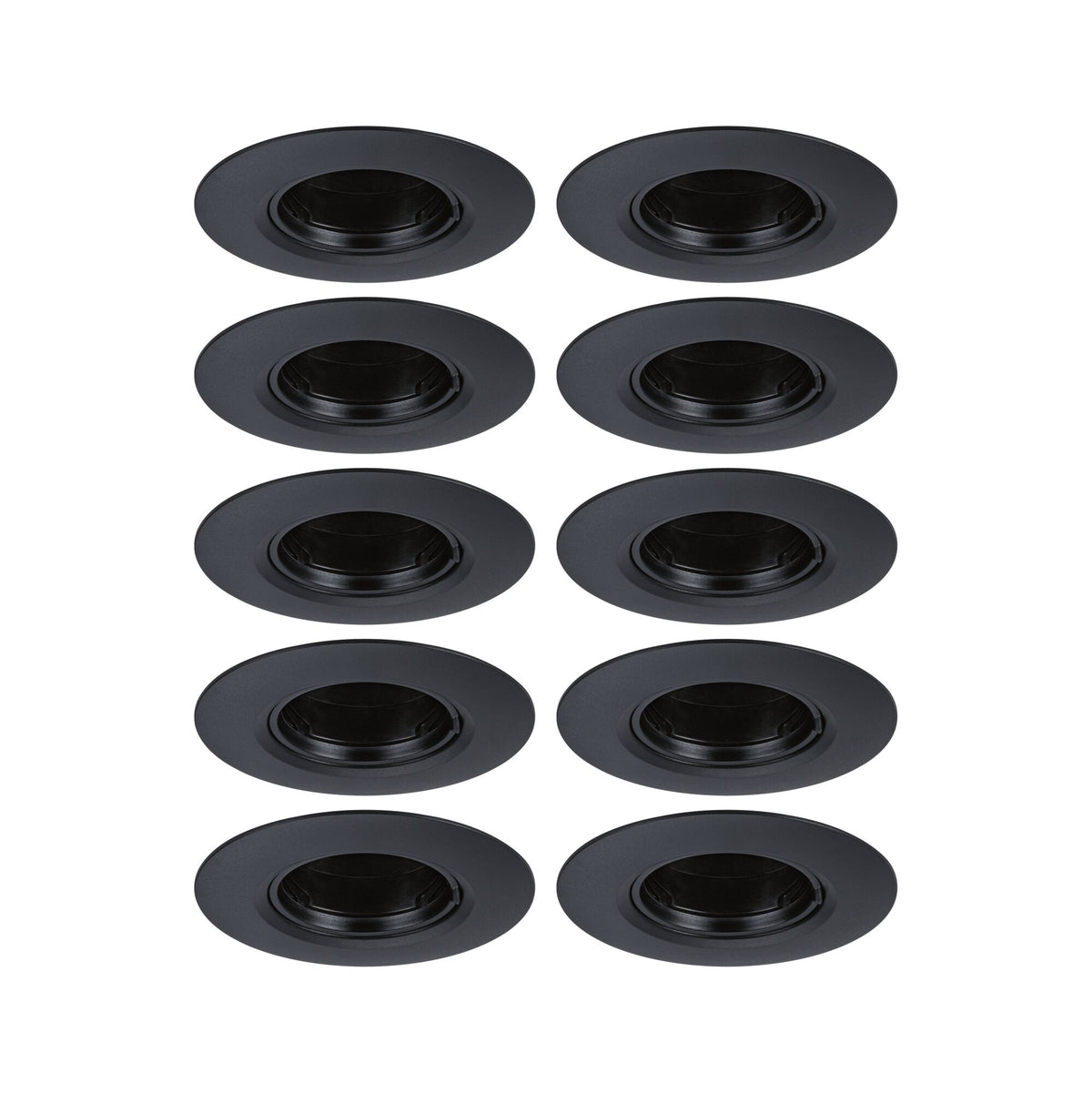 Paulmann Einbauleuchte  10er-Set starr rund 90mm  GU10 max. 10x10W  230V dimmbar  Schwarz