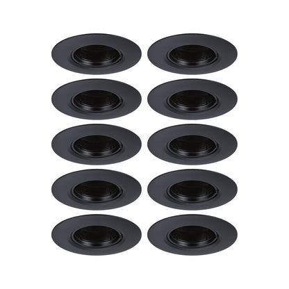 Paulmann Einbauleuchte  10er-Set starr rund 90mm  GU10 max. 10x10W  230V dimmbar  Schwarz