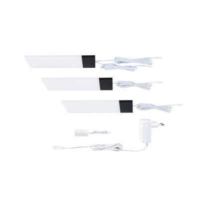 Paulmann LED Unterschrankleuchte Bredo Näherungsensor 3er-Set 3x2,5W 80x190mm 3x180lm 230/12V  Schwarz