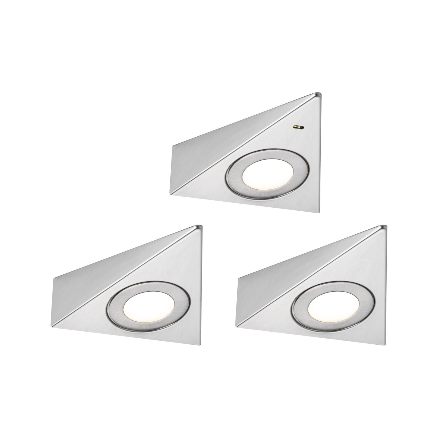 Paulmann LED Unterschrankleuchte Trias Näherungsensor 3er-Set 3x2,7W 135x132mm 3x185lm 230/12V  Eisen gebürstet