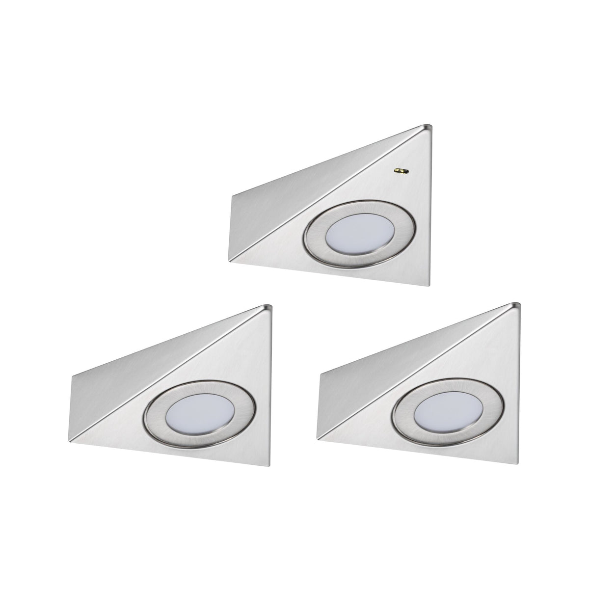Paulmann LED Unterschrankleuchte Trias Näherungsensor 3er-Set 3x2,7W 135x132mm 3x185lm 230/12V  Eisen gebürstet