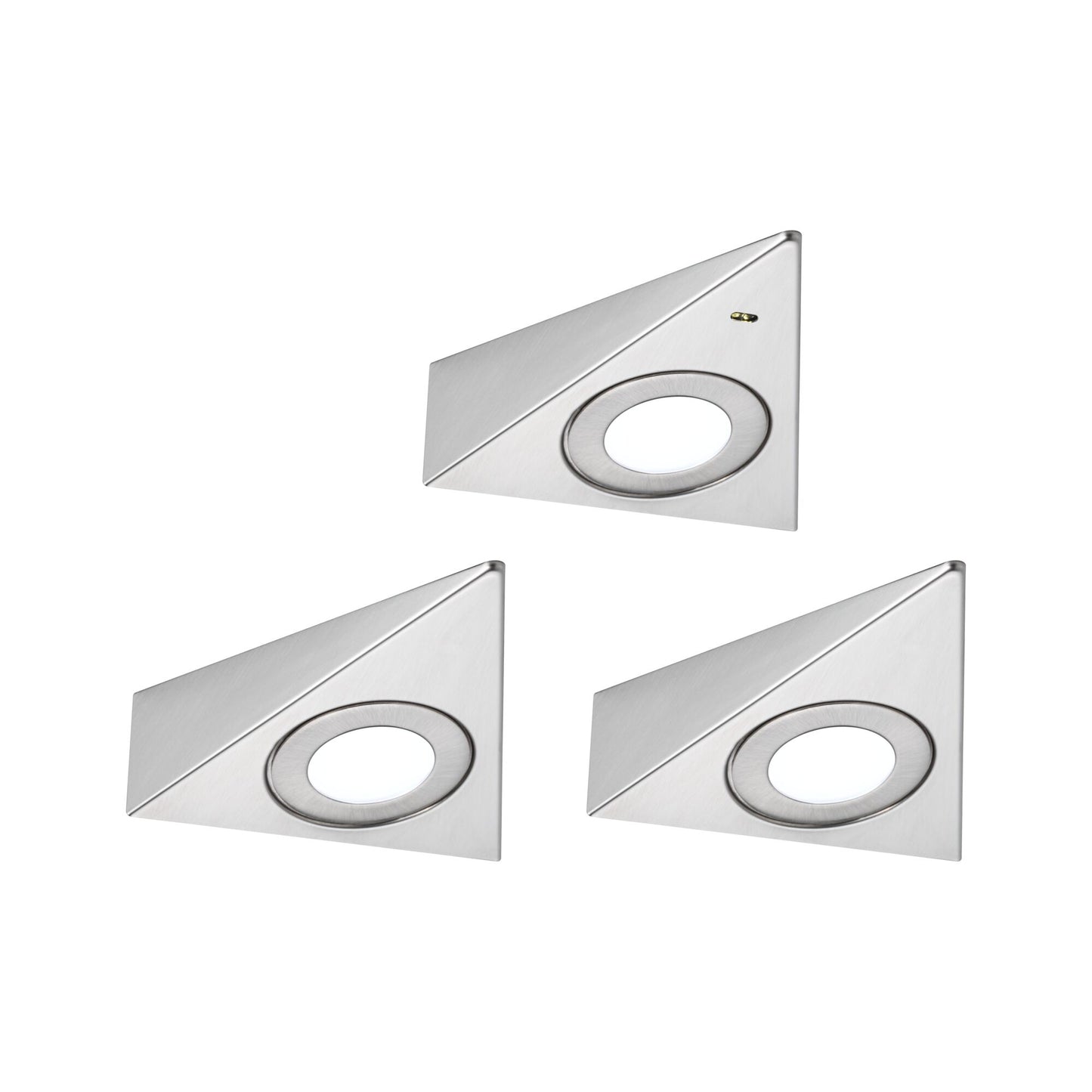Paulmann LED Unterschrankleuchte Trias Näherungsensor 3er-Set 3x2,7W 135x132mm 3x185lm 230/12V  Eisen gebürstet