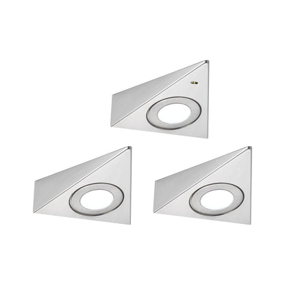 Paulmann LED Unterschrankleuchte Trias Näherungsensor 3er-Set 3x2,7W 135x132mm 3x185lm 230/12V  Eisen gebürstet