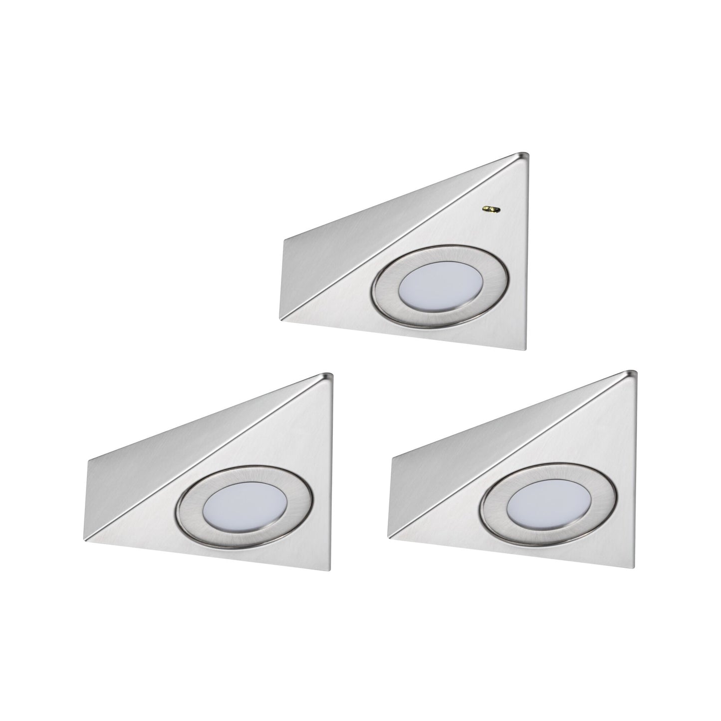 Paulmann LED Unterschrankleuchte Trias Näherungsensor 3er-Set 3x2,7W 135x132mm 3x185lm 230/12V  Eisen gebürstet
