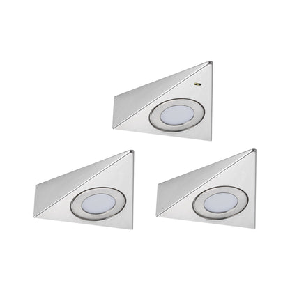 Paulmann LED Unterschrankleuchte Trias Näherungsensor 3er-Set 3x2,7W 135x132mm 3x185lm 230/12V  Eisen gebürstet