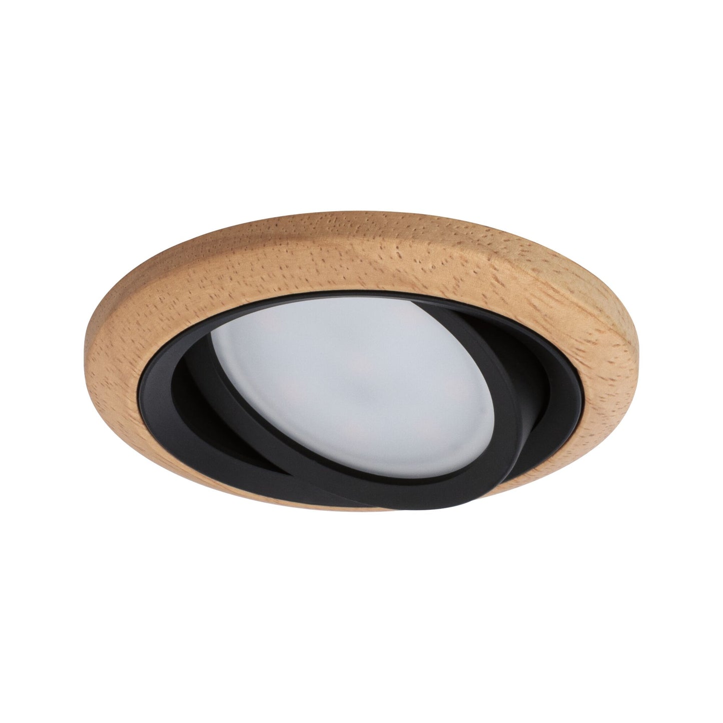 Paulmann LED Einbauleuchte Lanati 3er-Set rund 84mm 30° Coin 3x6W 3x470lm 230V  2700K Farbton Eiche geölt#Schwarz matt