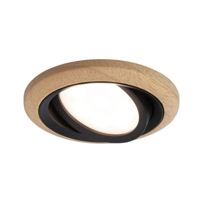 Paulmann LED Einbauleuchte Lanati Einzelspot rund 84mm 30° Coin 6W 470lm 230V  2700K Farbton Eiche geölt#Schwarz matt