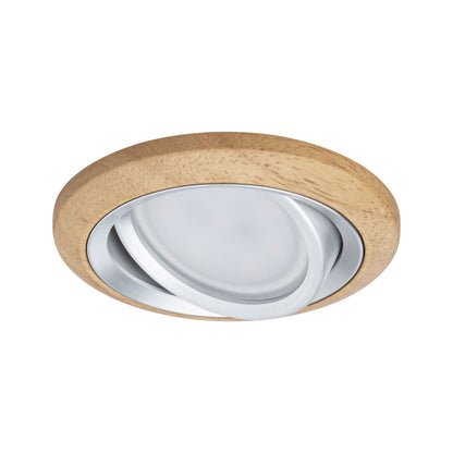 Paulmann LED Einbauleuchte Lanati 3er-Set rund 84mm 30° Coin 3x6W 3x470lm 230V  2700K Farbton Eiche geölt#Alu gedreht