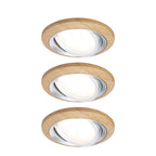 Paulmann LED Einbauleuchte Lanati 3er-Set rund 84mm 30° Coin 3x6W 3x470lm 230V  2700K Farbton Eiche geölt#Alu gedreht